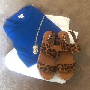 NIB Leopard platform espadrilles